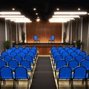 Ver imagem 6 de Kit 8 Cadeiras Hoteleiras Auditório Empilhável Sintético M23 Azul - Mpozenato