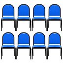 Ver imagem 1 de Kit 8 Cadeiras Hoteleiras Auditório Empilhável Sintético M23 Azul - Mpozenato