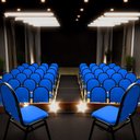 Ver imagem 2 de Kit 8 Cadeiras Hoteleiras Auditório Empilhável Sintético M23 Azul - Mpozenato