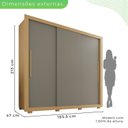 Ver imagem 4 de Guarda-Roupa Casal 3 Portas 4 Gavetas Costa Rica Marrom/Jequitibá/Granizo