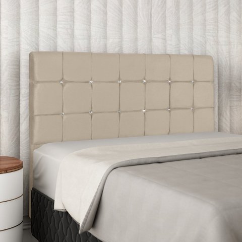 Cabeceira Lina para Quarto de Casal 140cm Bege - Bela Móveis