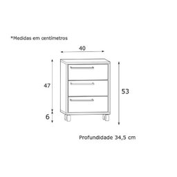 Gaveteiro Morgan Est009 3 Gavetas Crm Branco - 3