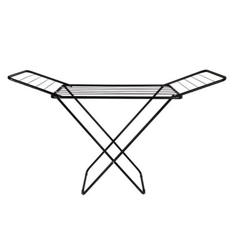 Varal de Chão com Abas Aço Slim Preto Mor 6216:preto