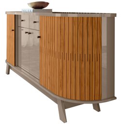 Balcão Buffet para Sala de Jantar 183cm Mônica M01 Fendi/Naturale - Mpozenato - 7