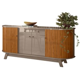 Balcão Buffet para Sala de Jantar 183cm Mônica M01 Fendi/Naturale - Mpozenato - 1