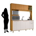 Ver imagem 5 de Kit Cozinha 180cm 9 Portas 1 Gaveta para Pia Liz Freijo/ripado/off Acetinado - Poliman