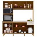 Ver imagem 3 de Kit Cozinha 180cm 9 Portas 1 Gaveta para Pia Liz Freijo/ripado/off Acetinado - Poliman