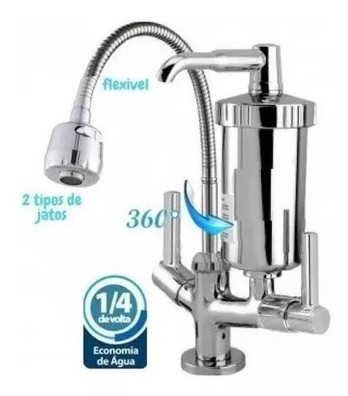 Torneira Luxo Bica Movel Gourmet Bancada Filtro Abs C-66 - 4