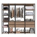 Ver imagem 4 de Guarda-Roupa Closet Modulado com 6 Gavetas 200cm Multimóveis Crpro-CLO007 Preto/Madeirado