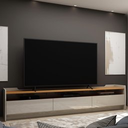 Rack para TV Sublime 220 Off White Naturale - Gelius - 1