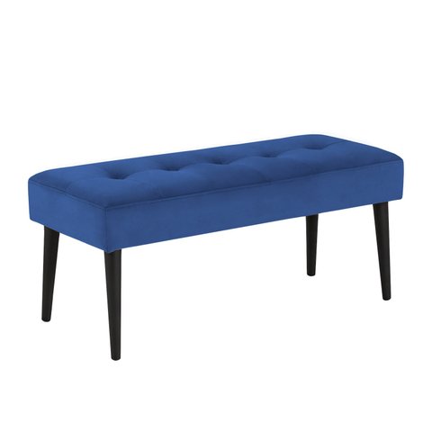 Banco Estofado Theo 1,40m Suede Azul Marinho - Inova Decor Inova Decorações