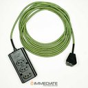 Ver imagem 1 de Extensão Elétrica 5 Metros Pp 2x0,75mm2 Revestido Tecido Verde/dourado Cabos Immediate Régua de 3 Sa