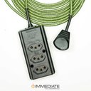 Ver imagem 2 de Extensão Elétrica 5 Metros Pp 2x0,75mm2 Revestido Tecido Verde/dourado Cabos Immediate Régua de 3 Sa