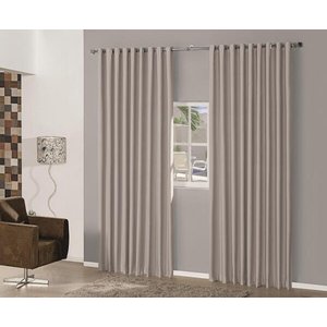 Cortina Blackout 6,00x2,80 Corta Luz com Ilhos Marrom Claro