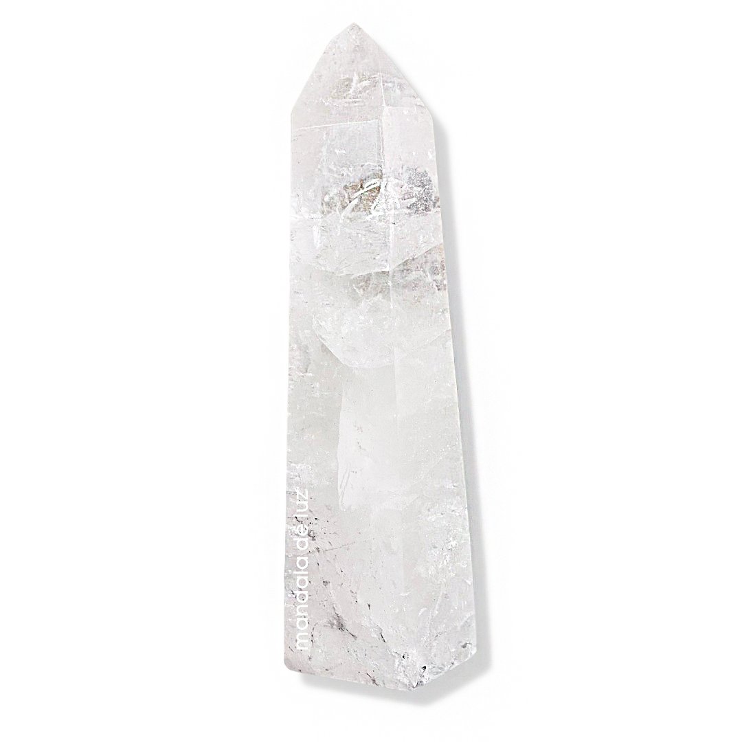 Cristal Gerador Ponta de Quartzo Transparente Branco Pedra Cristal Natural Polido GG