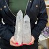 Cristal Gerador Ponta de Quartzo Transparente Branco Pedra Cristal Natural Polido GG - 6