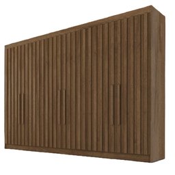 Guarda Roupa 6 Portas Ripadas Potente com Espelho 100% Mdf Brauna - Móveis Europa - 2