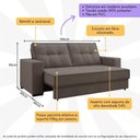 Ver imagem 4 de Sofá 2 Lugares Retrátil e Reclinável 180cm Multimóveis Cr45241 Tabaco Tabaco