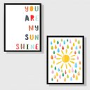 Ver imagem 1 de Kit 2 Quadros Infantis My Sunshine 24x18cm - com vidro:Madeira branca