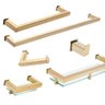 Kit de Acessórios para Banheiro com 6 Peças em Aço Inox Dourado Linha Larissa Stainless - 2