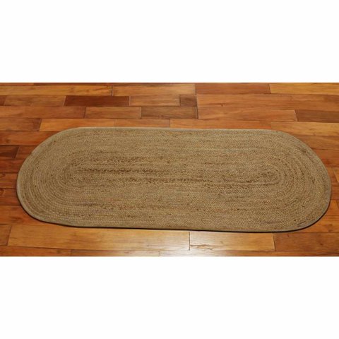 Tapete Oval Juta Timbu 0,60 x 1,80 Bege Niazitex