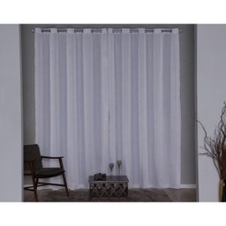 Cortina Voil Bella Com Forro Cetim 4,00X2,80M - Branco - 1