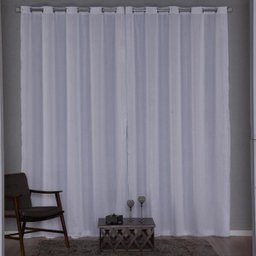 Cortina Voil Bella Com Forro Cetim 4,00X2,80M - Branco - 2