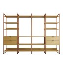 Ver imagem 3 de Guarda Roupa Aberto Industrial Casal Modulado Completo Canela Cabideiro com Gavetas Base Cobre