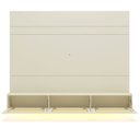 Ver imagem 4 de Estante Home para TV até 85 Polegadas com LED e Portas Rattan 100% MDF 217CMX217CM Luminare Native Off White