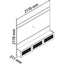 Ver imagem 3 de Estante Home para TV até 85 Polegadas com LED e Portas Rattan 100% MDF 217CMX217CM Luminare Native Off White