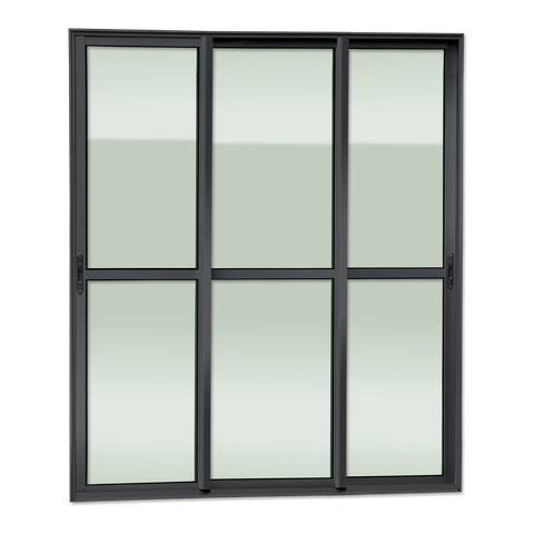 Porta Correr 3 Folhas Móv.1/3 210 x 200 Elite c/Fecho Autom V.Liso Preto Brimak