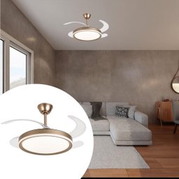Ventilador de Teto Plafon Air Midas Led Retrátil Dourado - 2