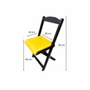 Ver imagem 3 de Kit 5 Jogos de Mesa Dobráveis 70x70cm com 20 Cadeiras Madeira Maciça Imbuia Preto/Amarelo