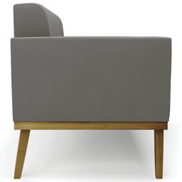 Sofá Namoradeira Base Madeira Castanho Ana Suede Grafite - Ibiza - 8