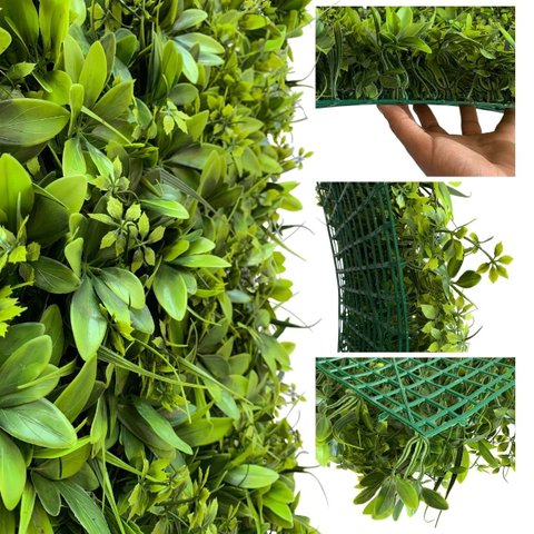 Kit 12 Painéis Plantas Artificiais para Decoração de Luxo em Jardim Vertical Parede Verde e Ambiente