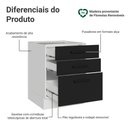 Ver mais imagens de Balcão Agata 3 Gavetas MDP 60cm Branco e Preto Madesa