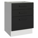 Ver imagem 1 de Balcão Agata 3 Gavetas MDP 60cm Branco e Preto Madesa