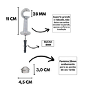 Ver imagem 2 de Kit Varão para Cortina 2,0 Metros 28mm Alumínio Cromado