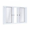 Ver imagem 1 de Janela de Aço Veneziana de Correr 100x120cm 6 Folhas com Vidro Riobras Branco