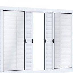 Janela de Aço Veneziana de Correr 100x150cm 6 Folhas com Vidro Riobras - 1