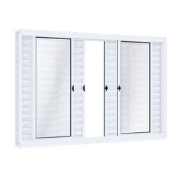 Janela de Aço Veneziana de Correr 100x150cm 6 Folhas com Vidro Riobras - 3