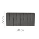 Ver imagem 2 de Painel Estofada Kiara 90cm Solteiro Box Quarto Suede Cinza Escuro Grafite - Gat Magazine