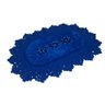 Tapete de Crochê Oval Azul Artesanal - 2