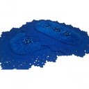 Ver imagem 3 de Tapete de Crochê Oval Azul Artesanal