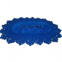 Ver imagem 1 de Tapete de Crochê Oval Azul Artesanal