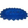 Tapete de Crochê Oval Azul Artesanal - 1