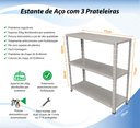 Ver imagem 2 de Estante de Aço 3 Prateleiras 25cm Multiuso Cinza