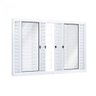 Janela de Aço Veneziana de Correr 100x120cm 6 Folhas com Grade Quadrada Riobras  - 2