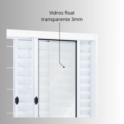 Janela de Aço Veneziana de Correr 100x150cm 6 Folhas com Grade Quadrada Riobras  - 9