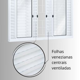 Janela de Aço Veneziana de Correr 100x150cm 6 Folhas com Grade Quadrada Riobras Branco - 7 Janela de Aço Veneziana de Correr 100x150cm 6 Folhas com Grade Quadrada Riobras Branco - 7